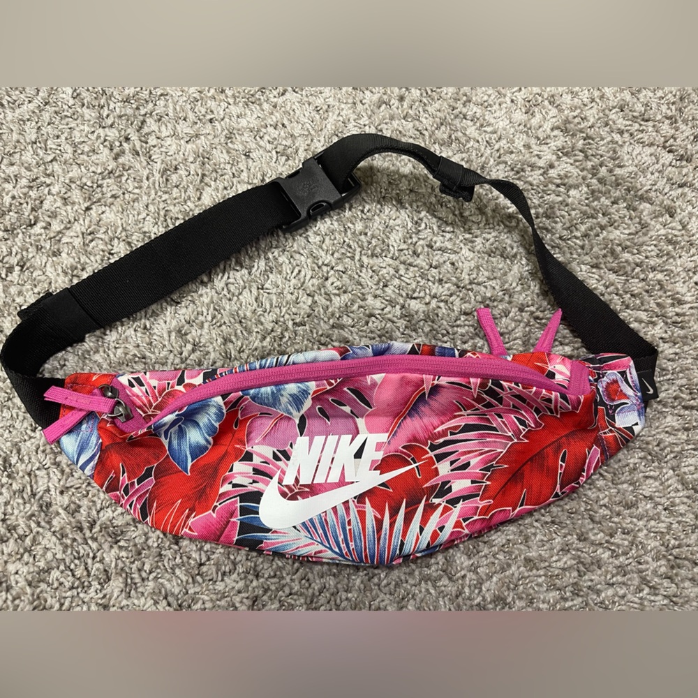 Nike Red and Pink Crossbody Bag with Graphic Print